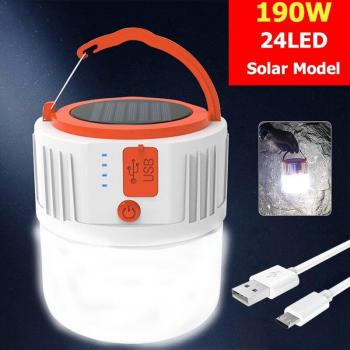 Solaire 280 W Lanterne Compacte – Charge USB – Éclairage d’Urgence
