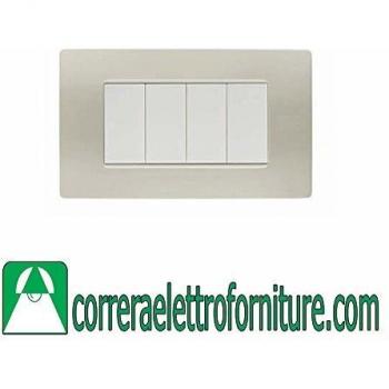 Placca 4 modules couleur sable Flexa en tecnopolimero 11804.SB