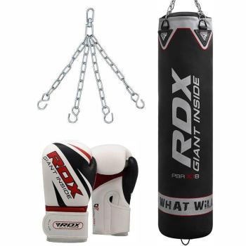 RDX X1 5‑foot Mixed‑Training Bag and Gloves Set – 12oz, Black/White