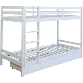 Litera de madera con somier y cajón para habitación infantil 90x200 cm