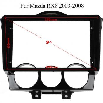 Black ABS Double DIN Frame – Mazda RX8 2003 Custom Dash for Android 9″ Radio/DVD