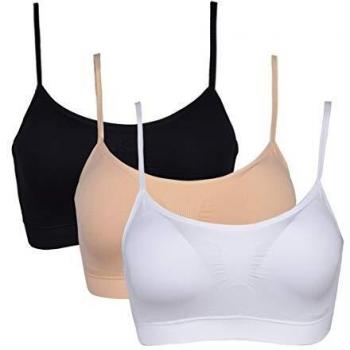 Vertvie Femme Lot de 3 Soutien-Gorge Sport Rembourré Push Up Teint