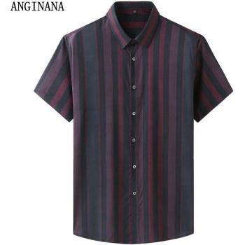 Plus size 8XL men's oversized striped shirt