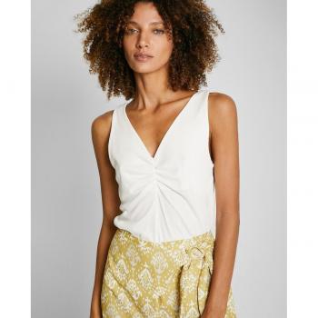 Top de Tirantes Anchos con Detalle Fruncido para Mujer