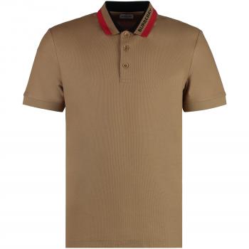 Burberry Men's 'Edney' Collar Logo Polo-Shirt, Beige, Size 42/Regular