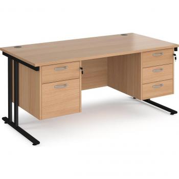Maestro 25 Beech Straight Desk 1600mm x 800mm