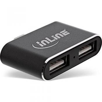 Mini Hub InLine con Puerto Tipo‑C y 2x USB A