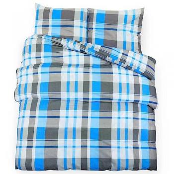 Set de housse de couette Bleu et gris 135x200 cm