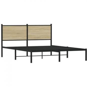 VidaXL Metal Bed Frame Sonoma Oak 140x200 cm