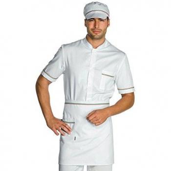 Tablier de cuisine blanc à motif italien Isacco