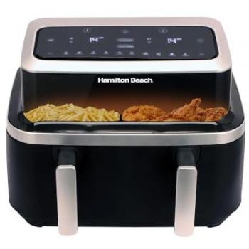 Hamilton Beach VisionCook Air Fryer with Match Cook Technology and Smart Finish (Black, 9L)