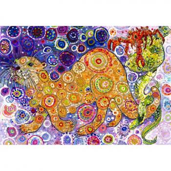 Kinderpuzzle 100‑Teile: Otter Catch von Grafika – Sally Rich