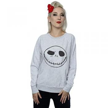 Jack's Big Face Disney NightmarE Before Christmas Pullover – Women, Grey