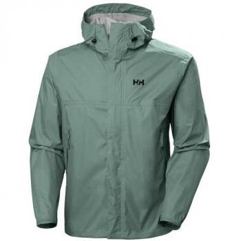 Chaqueta impermeable con capucha Helly Hansen Loke verde ártico y gris para hombre, talla M