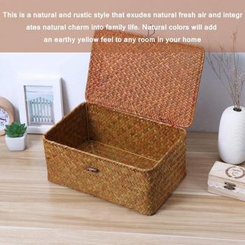 Rattan Bread and Produce Organizer with Lid