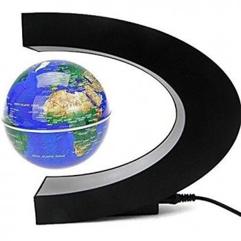 C Shape Floating Globe with World Map and LED