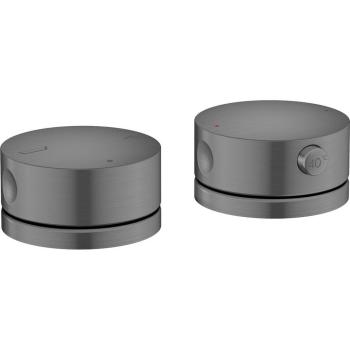 AXOR One Badarmatur 2‑Loch mit Thermostat, gebürstetes Schwarz‑Chrom