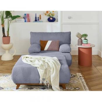 BluGrey Velvet Sofa – Convertibles & Coffre – Crème de la Maison
