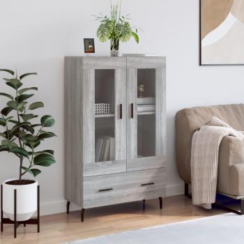 Aparador alto de madera de ingeniería gris Sonoma 69,5x31x115 cm