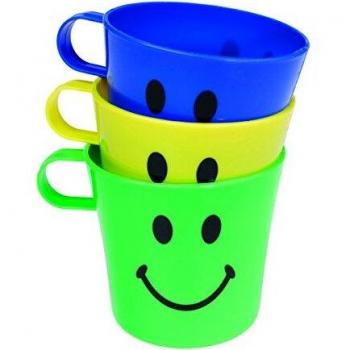 Chef Aid Smiley Face Cups Assorted Colour Pack of 3