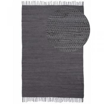Carpetfine Teppich Kelim Chindi uni, rechteckig, Höhe: 5 mm, Wendeteppich, reine Baumwolle, handgewebt, Uni-Farben, mit Fransen