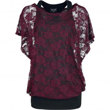 Black Premium by EMP schwarz/bordeaux Spitzenoberteil für Frauen
