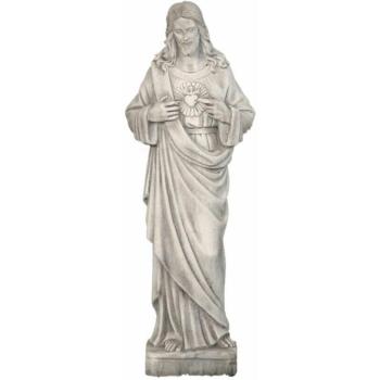 Estatua Sagrado Corazón de hormigón 20x18x82cm