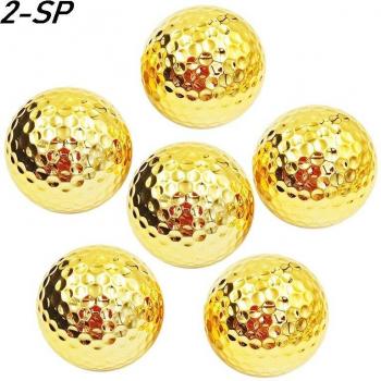 Double-layer Golf Balls with Gold Plating (Set of 6)