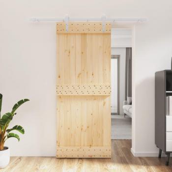 Porta de Correr de Pinho 85x210 cm com Ferragens Inclusas