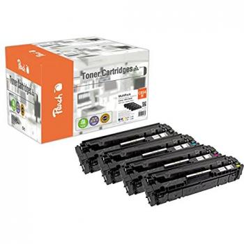 Peach HP 054 H 4 Toner XL (bk, c/m/y) ersetzt Canon CRG-054H für Canon iSENSYS MF 641 Cw