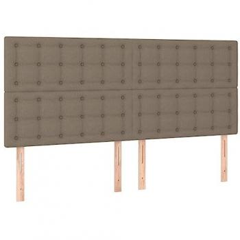 Cadre de lit intérieur tête de lit à LED taupe 200x5x118/128 cm