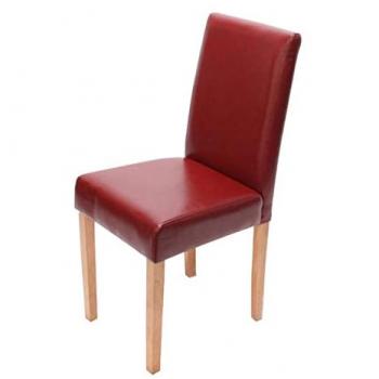 Chaise contemporaine rouge avec base en bois clair