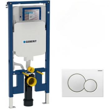 Duofix Pack 114 cm (Geberit) – Instalación Compacta con Pulsador Sigma 01 en Blanco