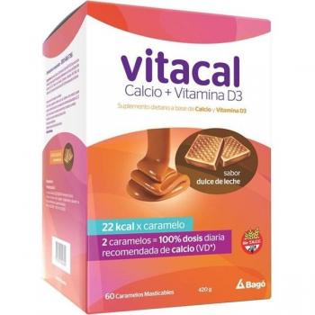 60 caramelos masticables con sabor Dulce de Leche de Vitacal