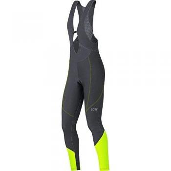 GORE Wear Women’s Thermal Bib Tights+ – 42, Black & Neon Yellow