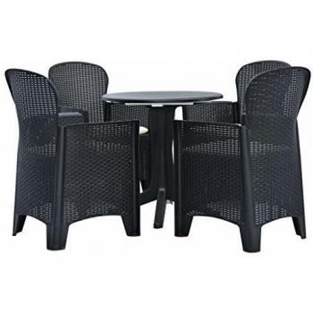 VidaXL Rattan Gartenmöbelset 5-teilig