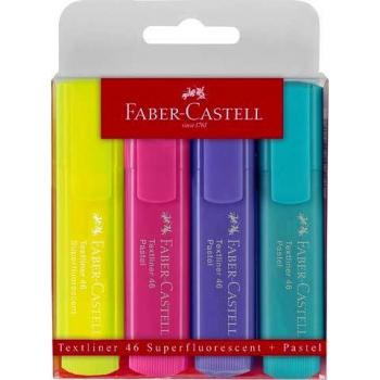 Faber Castell Textmarker Textliner 46 Pastell gelb blau rosa lila im 4