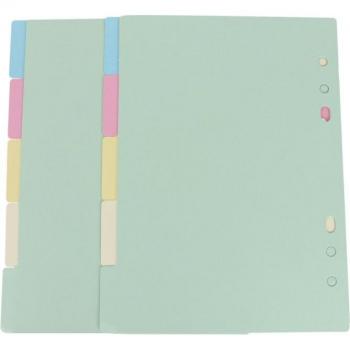 A5 Index Divider Binder Dividers Colorful 6-Holes Tab Dividers
