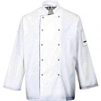 Chaqueta de Chef PortWest con Cierre por Corchetes – Tamaño M – Modelo C833