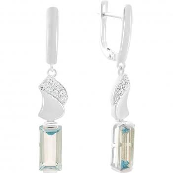 Pendientes de plata con topaz azul cielo ligero 7,155ct