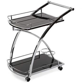 Camarera Versa Driana, Carro para Cocina y Comedor, 73x46x66cm, Con ruedas, Cristal y Metal