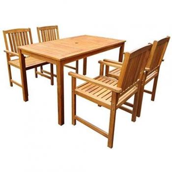 VidaXL Set da Pranzo da Esterno 5 Pezzi in Acacia