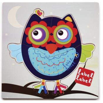 Label-Steckpuzzle Eule, blau – Vital Innovations LL‑FR1288