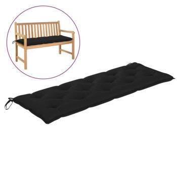 Cuscino per Panca da Esterno Nero 150x50x7 cm in Tessuto Oxford