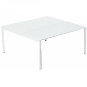Scrivania Dritta Bench 126x140cm Base/Piano Bianco 2 Pers (Varianti)
