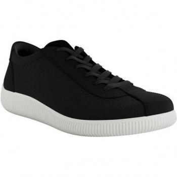 Ecco Soft Zero Leder-Sneaker schwarz