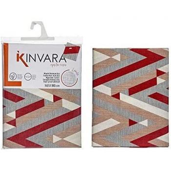 Nappe à Rayures Gris Grenat 140 x 180 cm