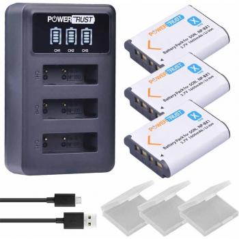Kit de 5 Batteries NP-BX1 1600mAh et Chargeur USB à LED