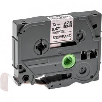 Brother Label Printer Compatible 12 mm Tape – Black on Pink Snowflake (H105/100/200/H100)