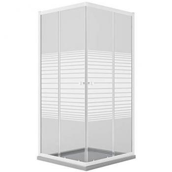 Box Doccia Idralite Bianco Rettangolare 70x90 cm H185 Vetro Serigrafato Mod. Blanc